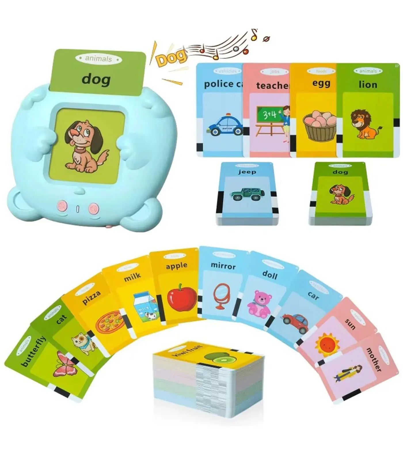 Interactive English Learning Toy for Kids – Talking Flash Card Reader &amp; Electronic Book for Toddlers and Preschoolers