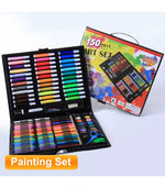 Kids’ Complete Art Set – Watercolor Pens, Crayons; Brushes – Portable Children’s Painting Kit