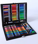 Kids’ Complete Art Set – Watercolor Pens, Crayons; Brushes – Portable Children’s Painting Kit