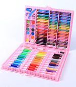 Kids’ Complete Art Set – Watercolor Pens, Crayons; Brushes – Portable Children’s Painting Kit
