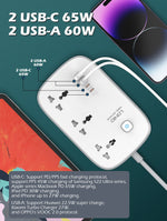 LDNIO SC3416 65W Power Strip with 3 Outlets & 4 USB Ports