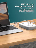 LDNIO SC3416 65W Power Strip with 3 Outlets & 4 USB Ports