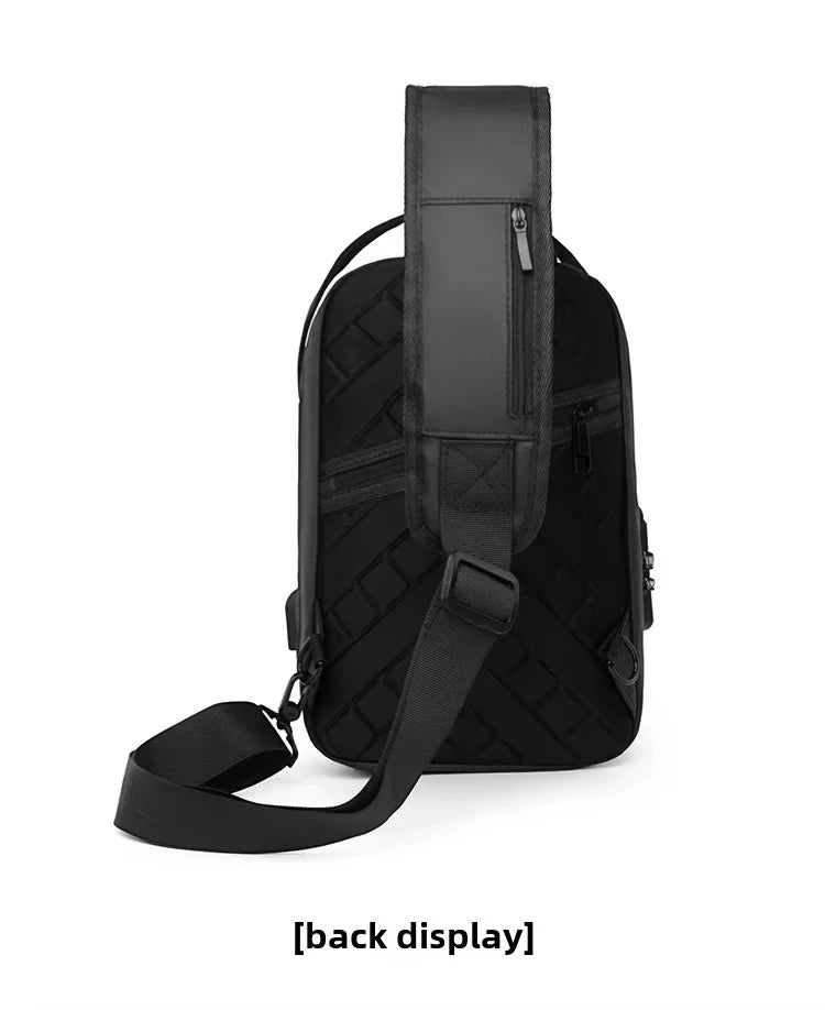 Large Capacity Outdoor Cycling Crossbody Bag – Multi-Functional USB Charging Shoulder Bag for Men