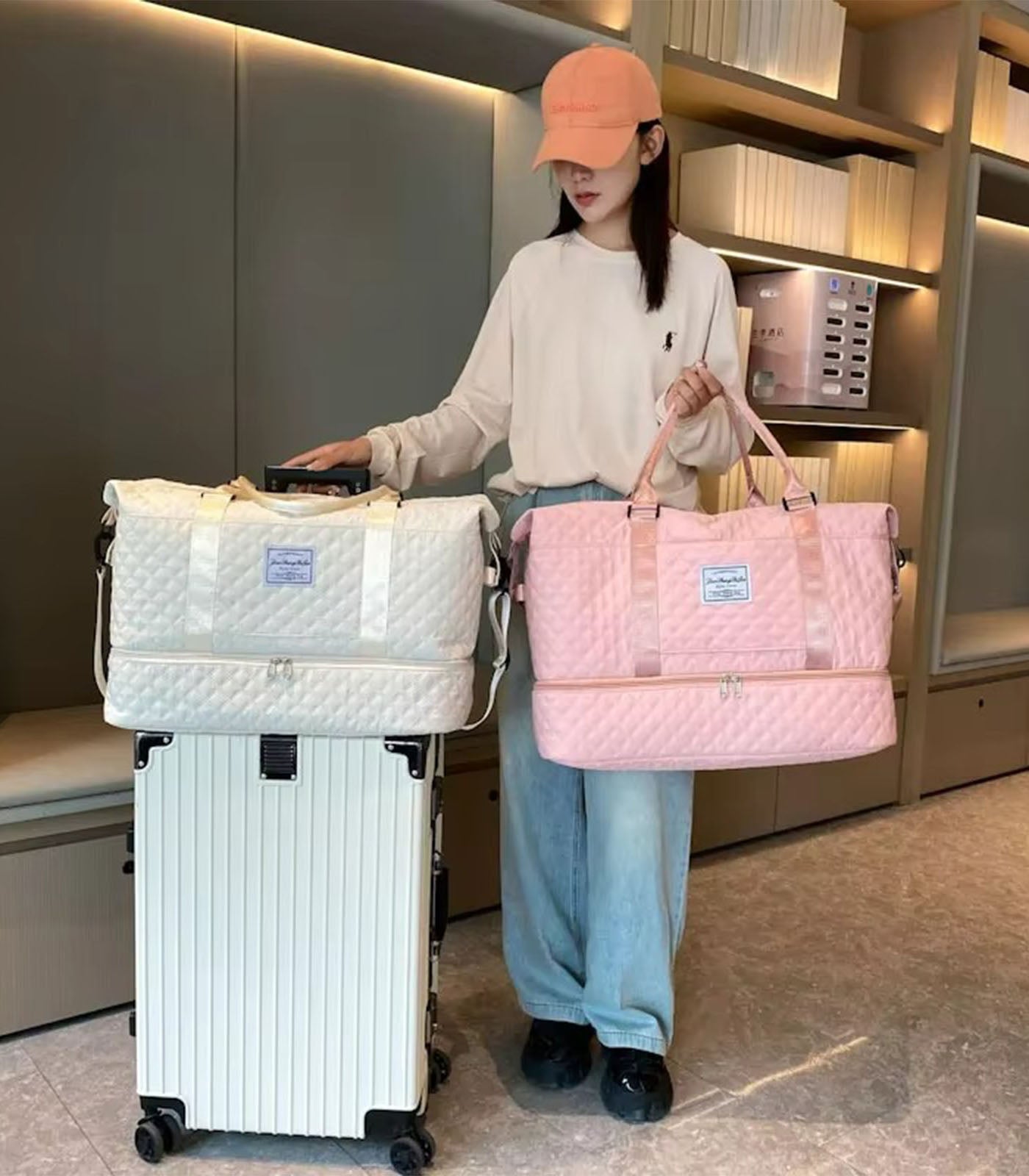Large Capacity Women’s Sports Travel Bag – Fashionable Shoulder Multi Purpose Hand Luggage