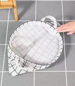 Large Foldable Waterproof Laundry Basket | Cotton Linen Grid Storage Hamper for Bedroom &amp; Bathroom