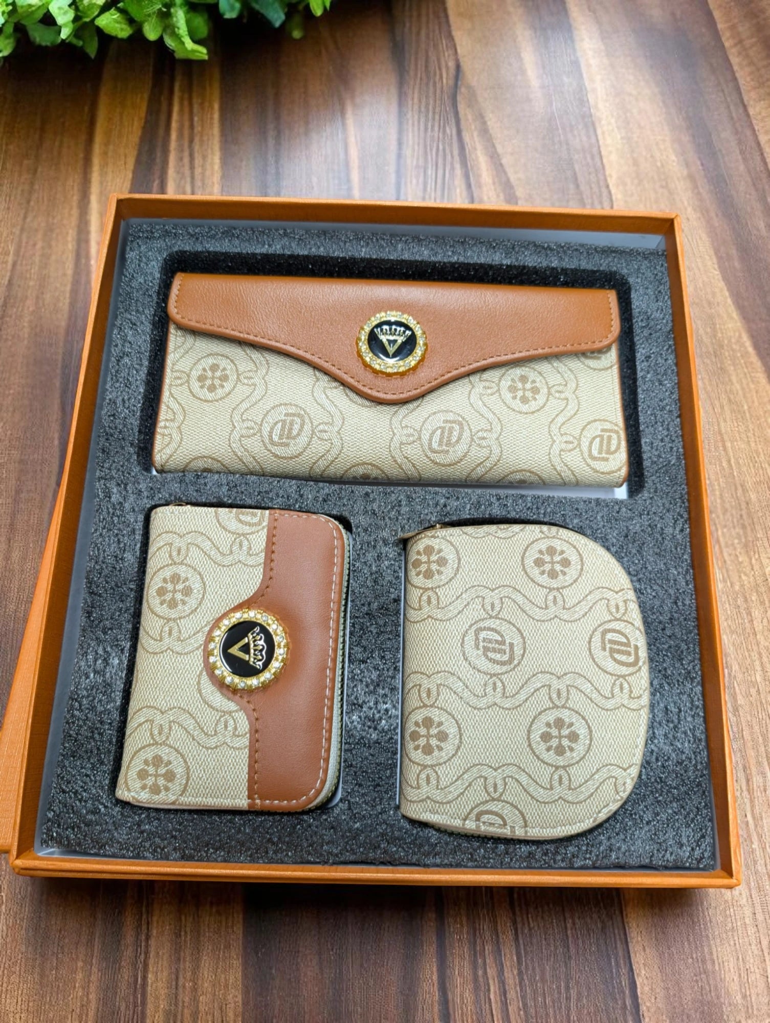 Luxury Wallet Trio Gift Set with Box
