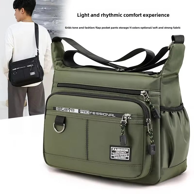 Men’s Crossbody Shoulder Bag – Oxford Cloth Travel Sling Bag with Large Capacity