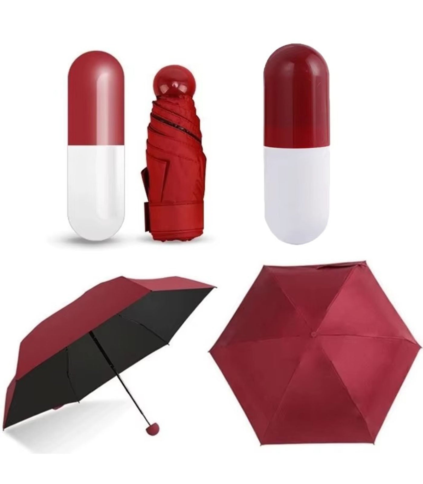 Mini Foldable Capsule Umbrella – Anti UV Portable Travel Umbrella for Sunny &amp; Rainy Days