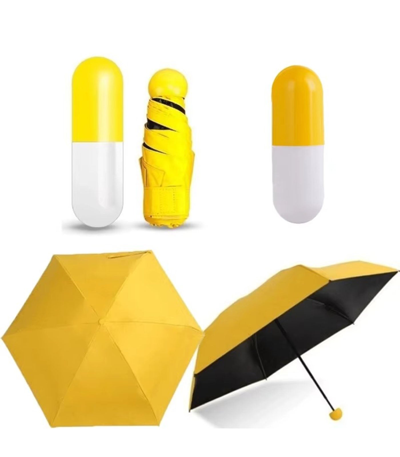 Mini Foldable Capsule Umbrella – Anti UV Portable Travel Umbrella for Sunny &amp; Rainy Days