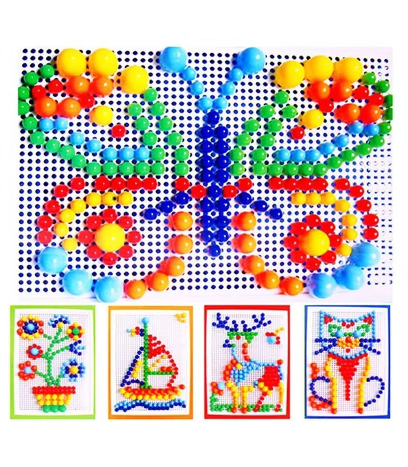 Montessori Mushroom Nail Puzzle Toy – 3D DIY Educational Jigsaw Game Board for Kids