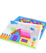 Montessori Mushroom Nail Puzzle Toy – 3D DIY Educational Jigsaw Game Board for Kids