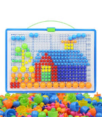 Montessori Mushroom Nail Puzzle Toy – 3D DIY Educational Jigsaw Game Board for Kids