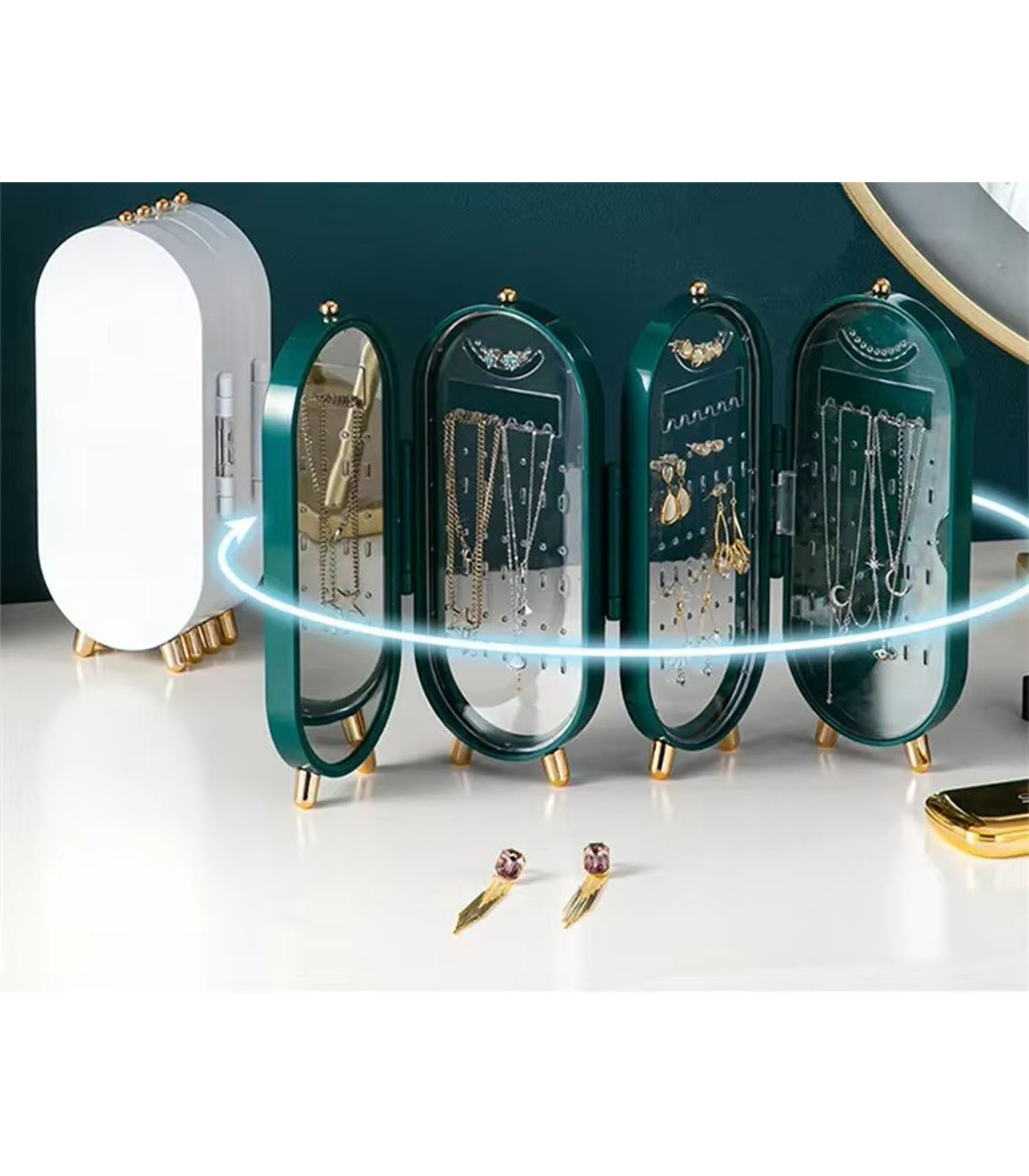 Multi Layer Dustproof Jewelry Organizer – Earrings, Rings, Necklaces Display Box for Women