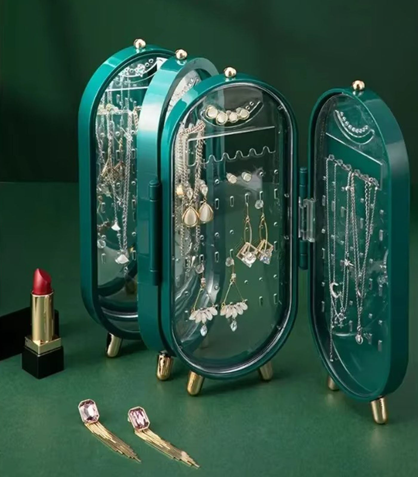 Multi Layer Dustproof Jewelry Organizer – Earrings, Rings, Necklaces Display Box for Women
