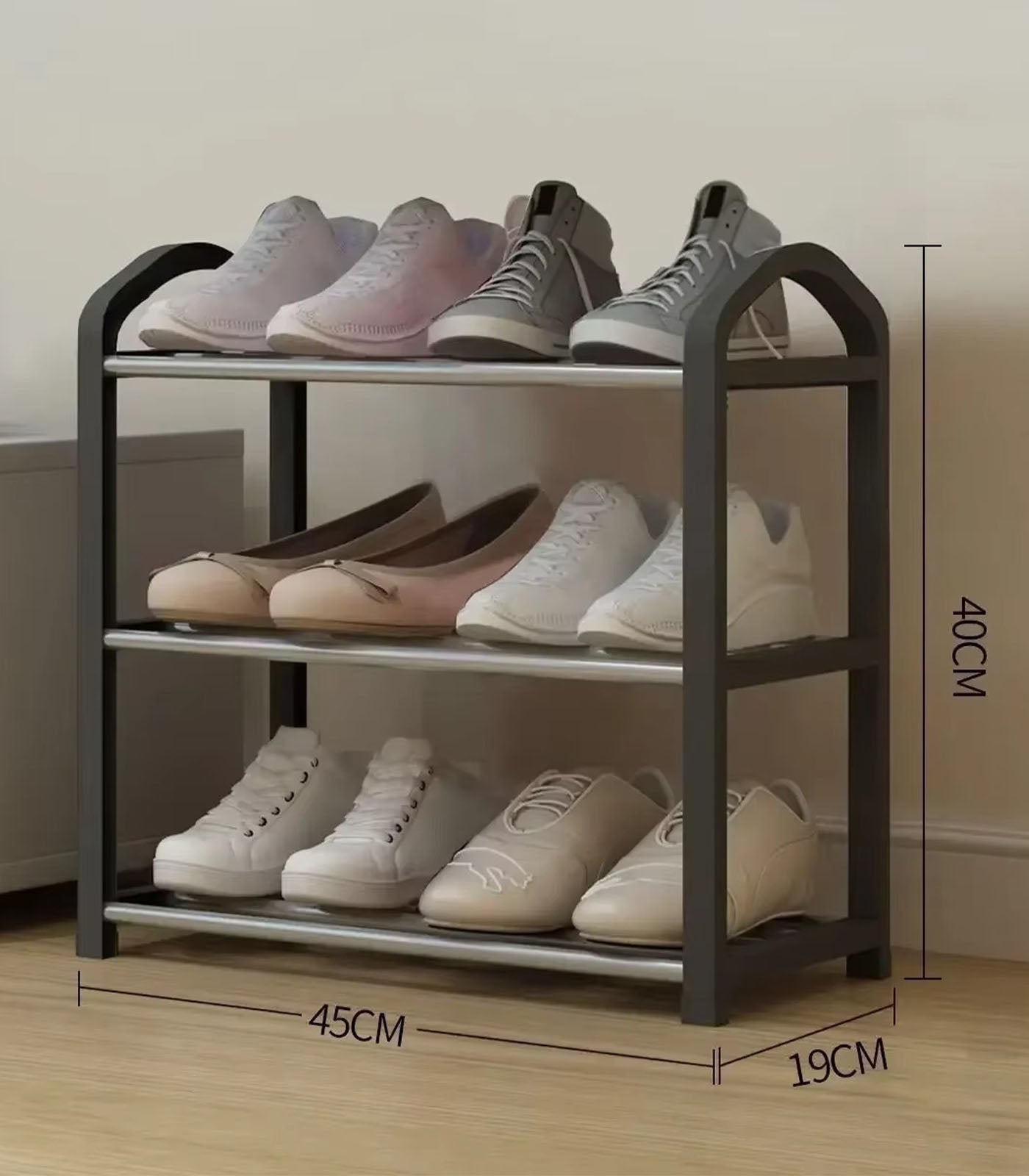 Multi Layer Shoe Rack – Compact Entryway Shoe Hanger & Storage Shelf