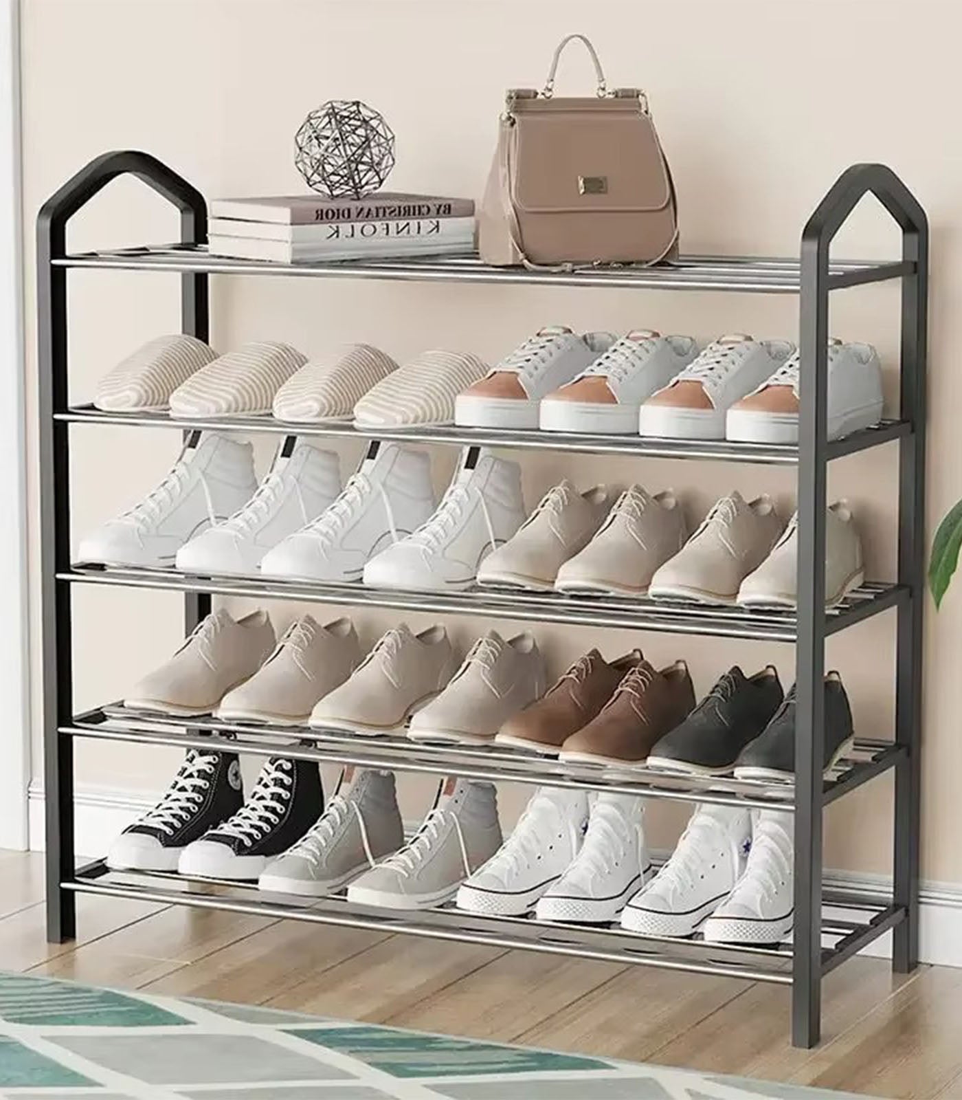 Multi Layer Shoe Rack – Compact Entryway Shoe Hanger & Storage Shelf