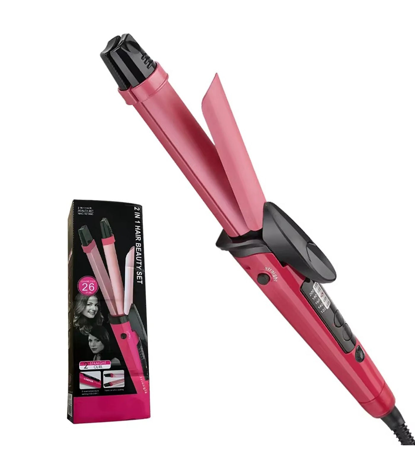 Multifunctional Negative Ion Hair Curling &amp; Straightening Comb – 2-in-1 Salon Styling Tool