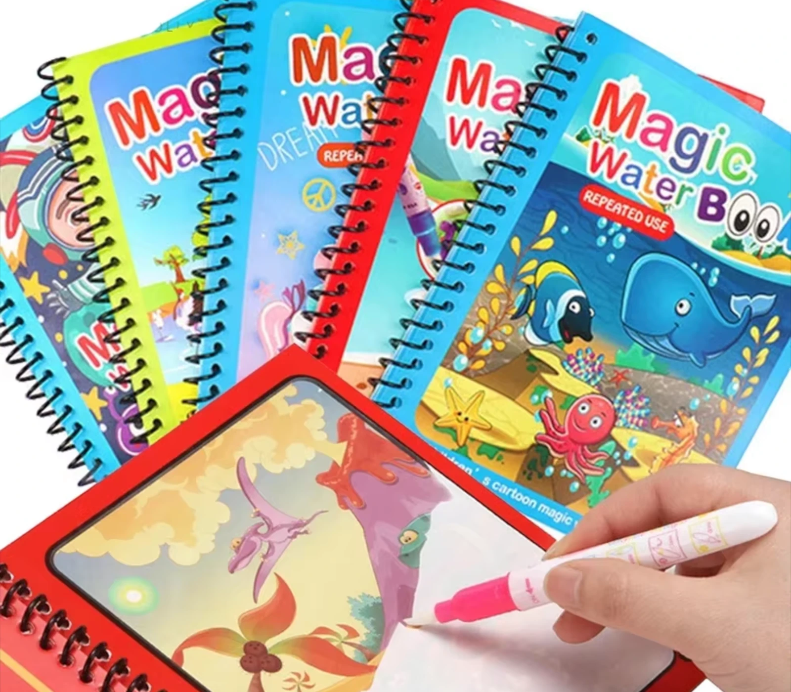 Kids Magic Water Drawing Books – Reusable Coloring Books for Boys &amp; Girls – Ideal Birthday &amp; Christmas Gift for Kids