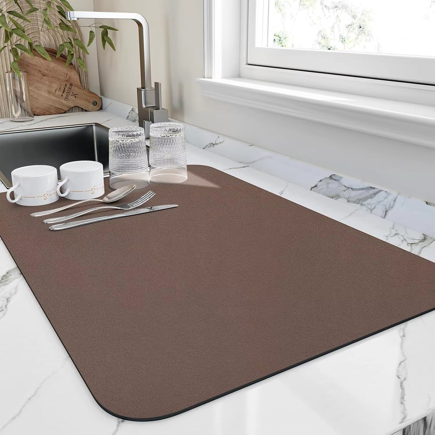 Non-Slip Super Absorbent Kitchen Dish Drying Mat