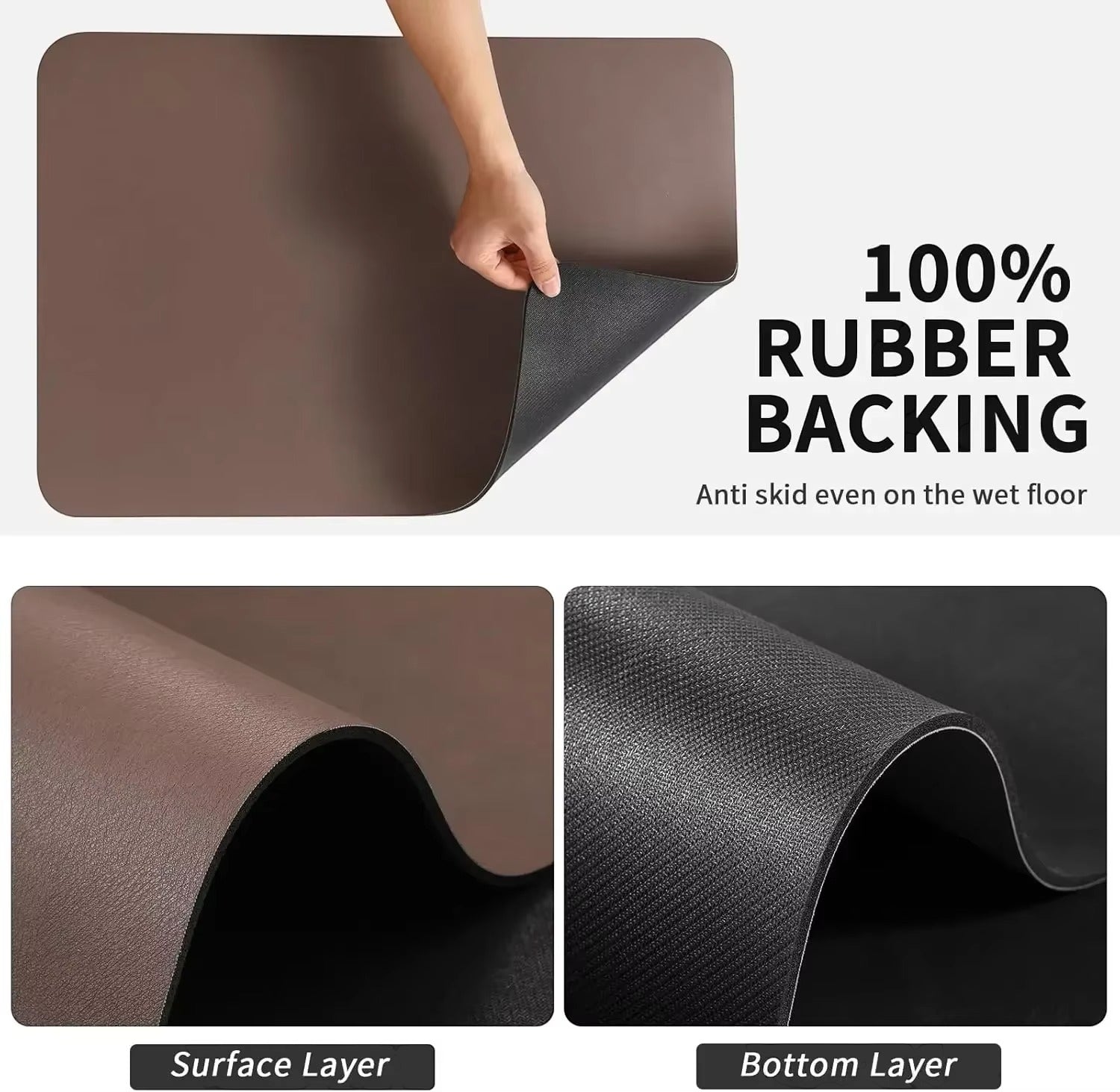 Non-Slip Super Absorbent Kitchen Dish Drying Mat