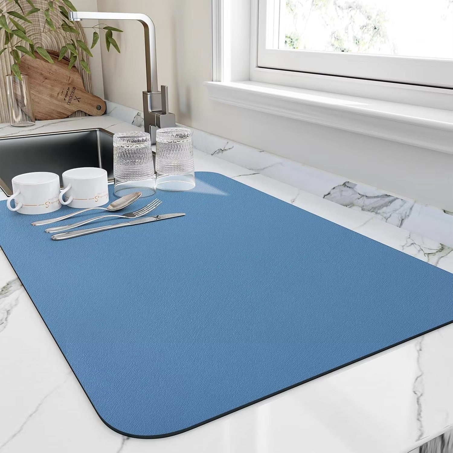 Non-Slip Super Absorbent Kitchen Dish Drying Mat