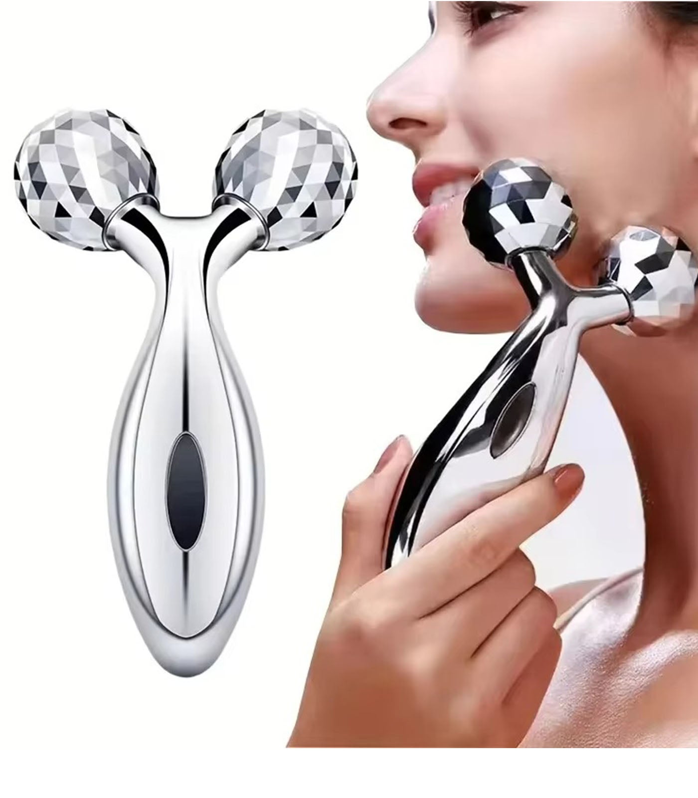 One Piece 3D Facial Roller Massager | Face Slimmer &amp; Contouring Tool for Skin Rejuvenation &amp; Relaxation