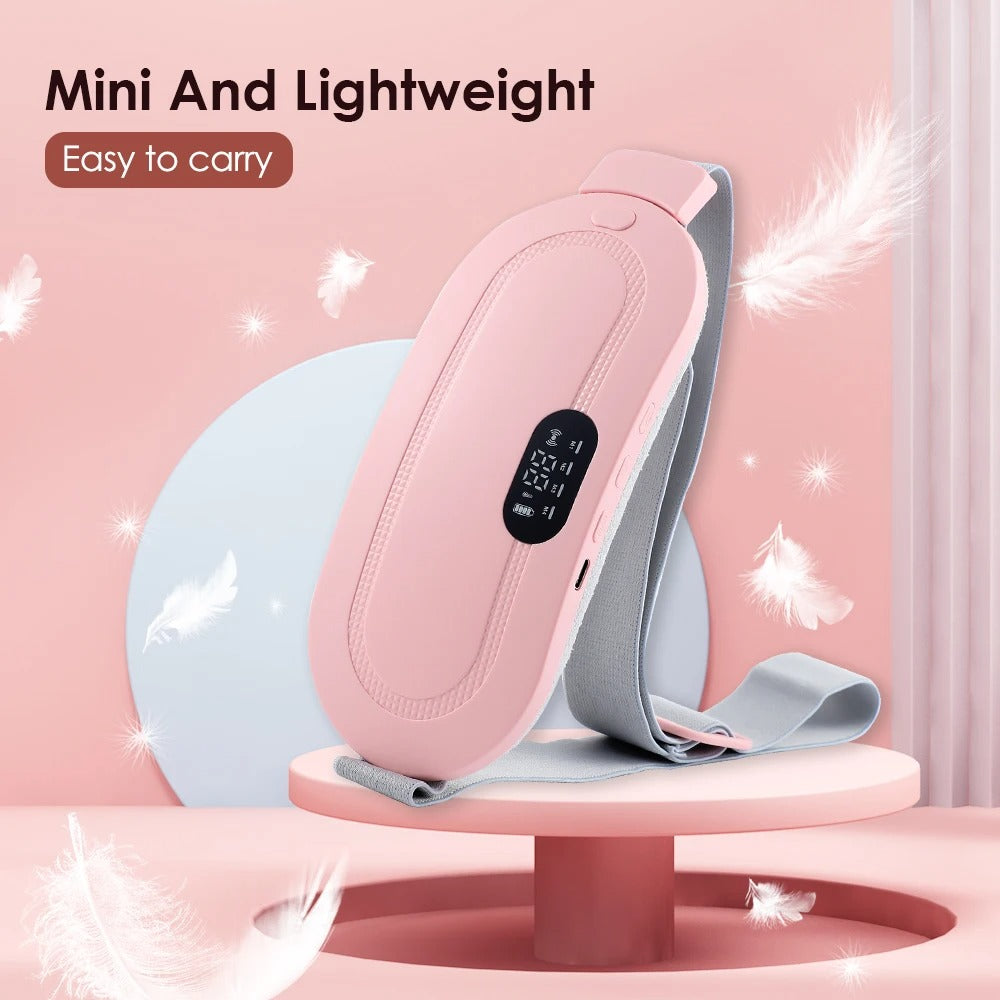 Electric Period Pain Relief Belt with Heat & Vibration – Rechargeable Menstrual Cramp Massager