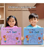 Pink Kids’ Art Set with Easel – Includes Drawing Book &amp; Sketch Templates, Perfect Starter Kit for Young Artists