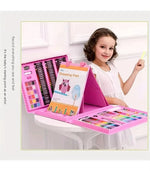 Pink Kids’ Art Set with Easel – Includes Drawing Book &amp; Sketch Templates, Perfect Starter Kit for Young Artists