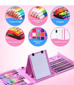 Pink Kids’ Art Set with Easel – Includes Drawing Book &amp; Sketch Templates, Perfect Starter Kit for Young Artists
