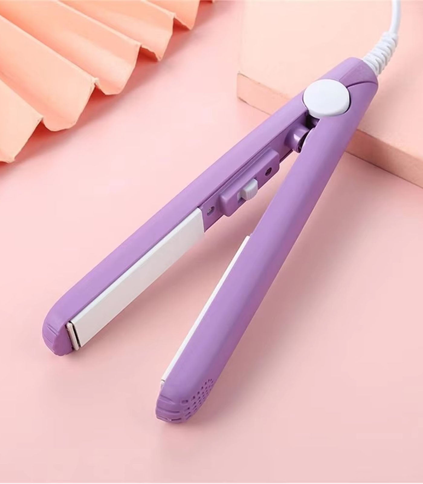 Portable 2-in-1 Mini Hair Straightener &amp; Crimper – Fast Heating Ceramic Hair Styling Tool for Women