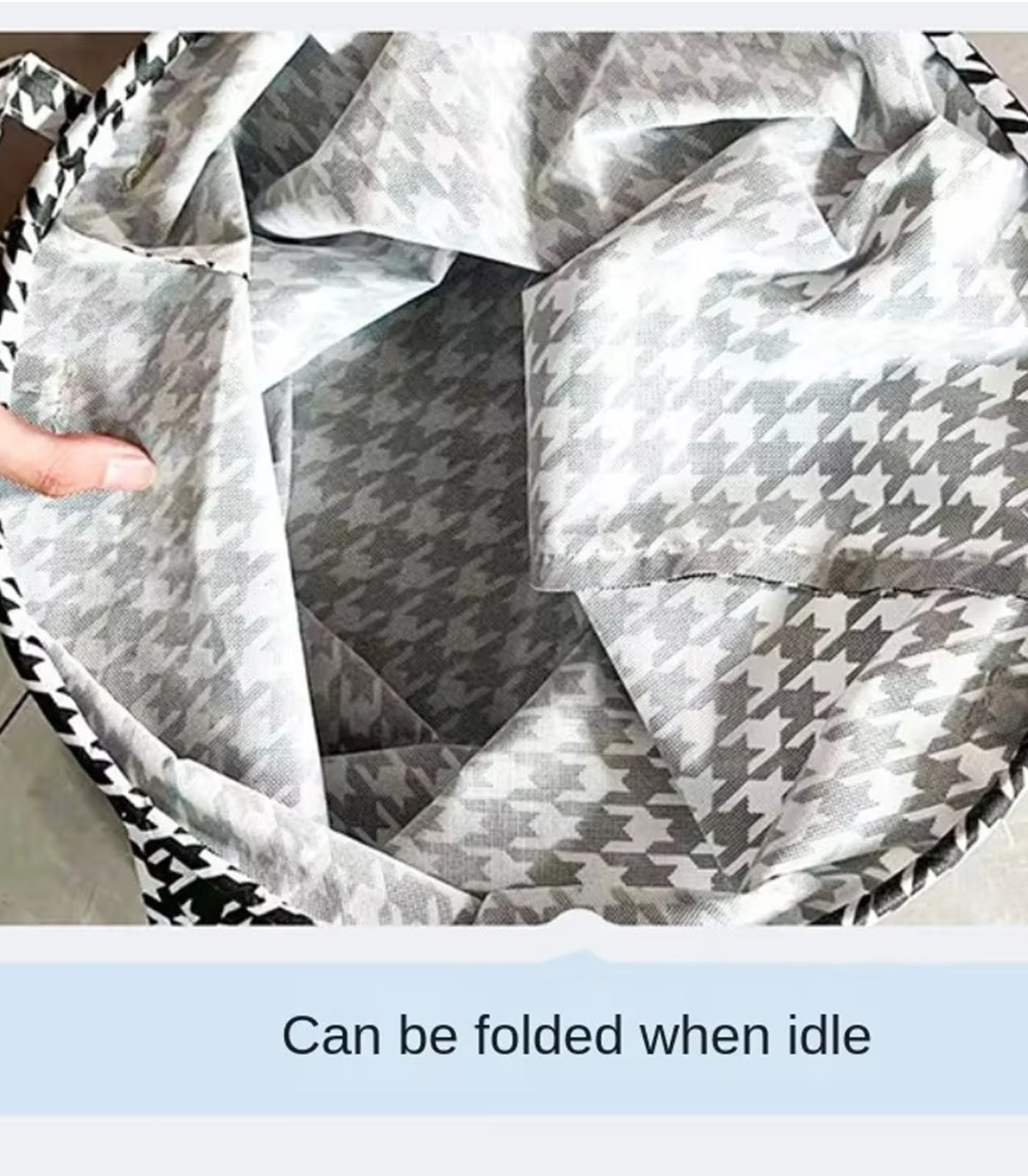 Foldable Cotton Linen Laundry Basket – Minimalist Storage Hamper