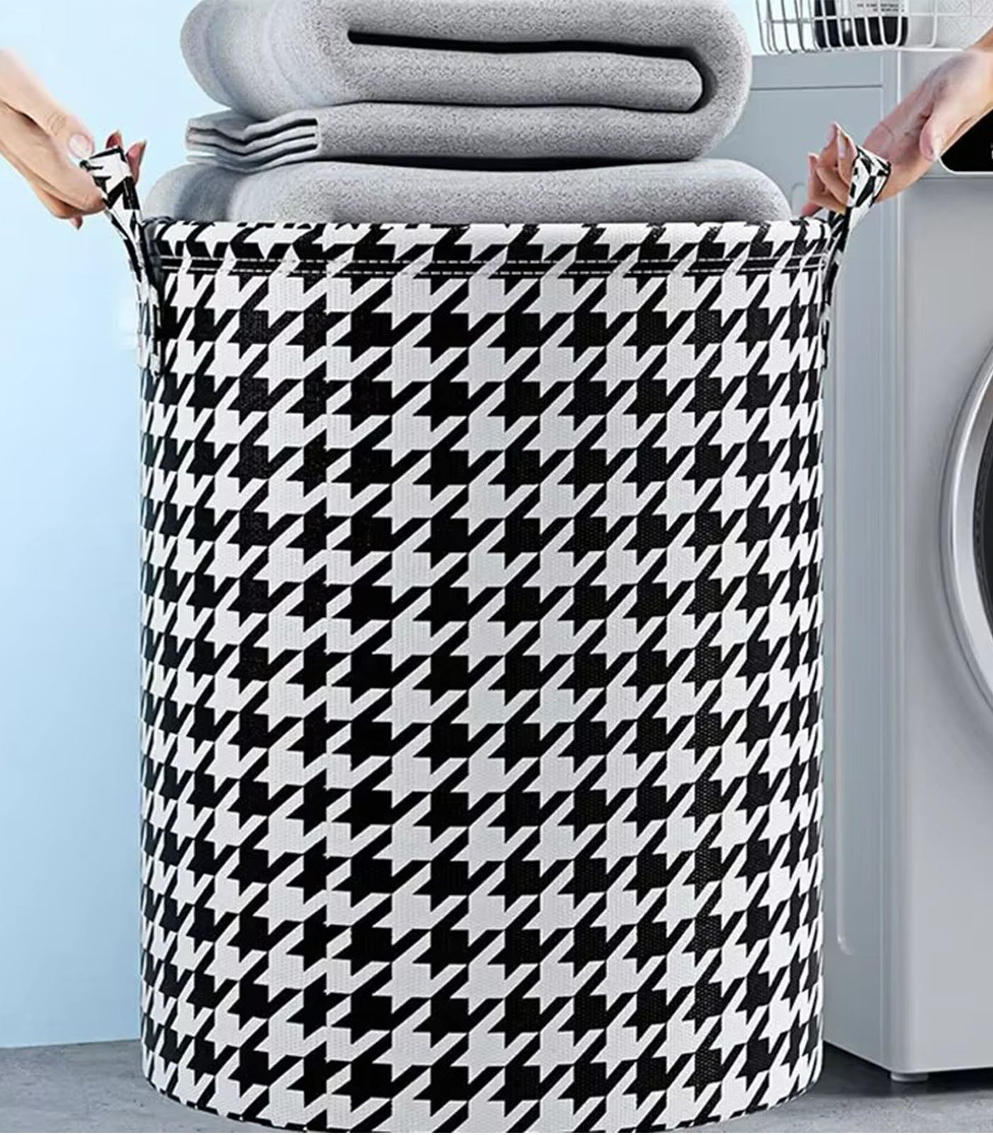 Foldable Cotton Linen Laundry Basket – Minimalist Storage Hamper