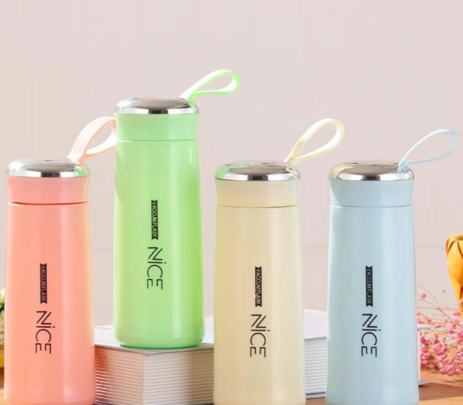 Portable Glass Cup 400ml Thermos Cup – Leak-proof, Fashionable Drinkware – Double-Layer Insulated Thermos Kettle