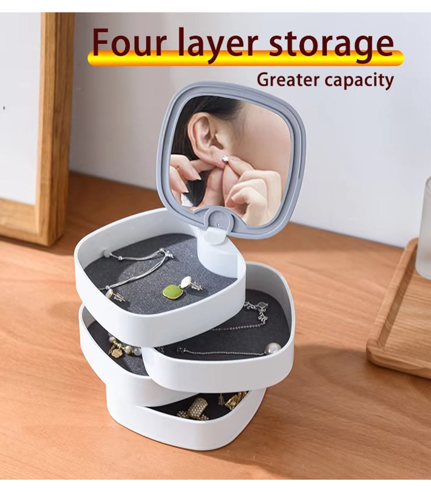 Premium Multi-Layer Jewelry Storage Box – High-Capacity Organizer for Earrings, Necklaces, Bracelets, and Rings