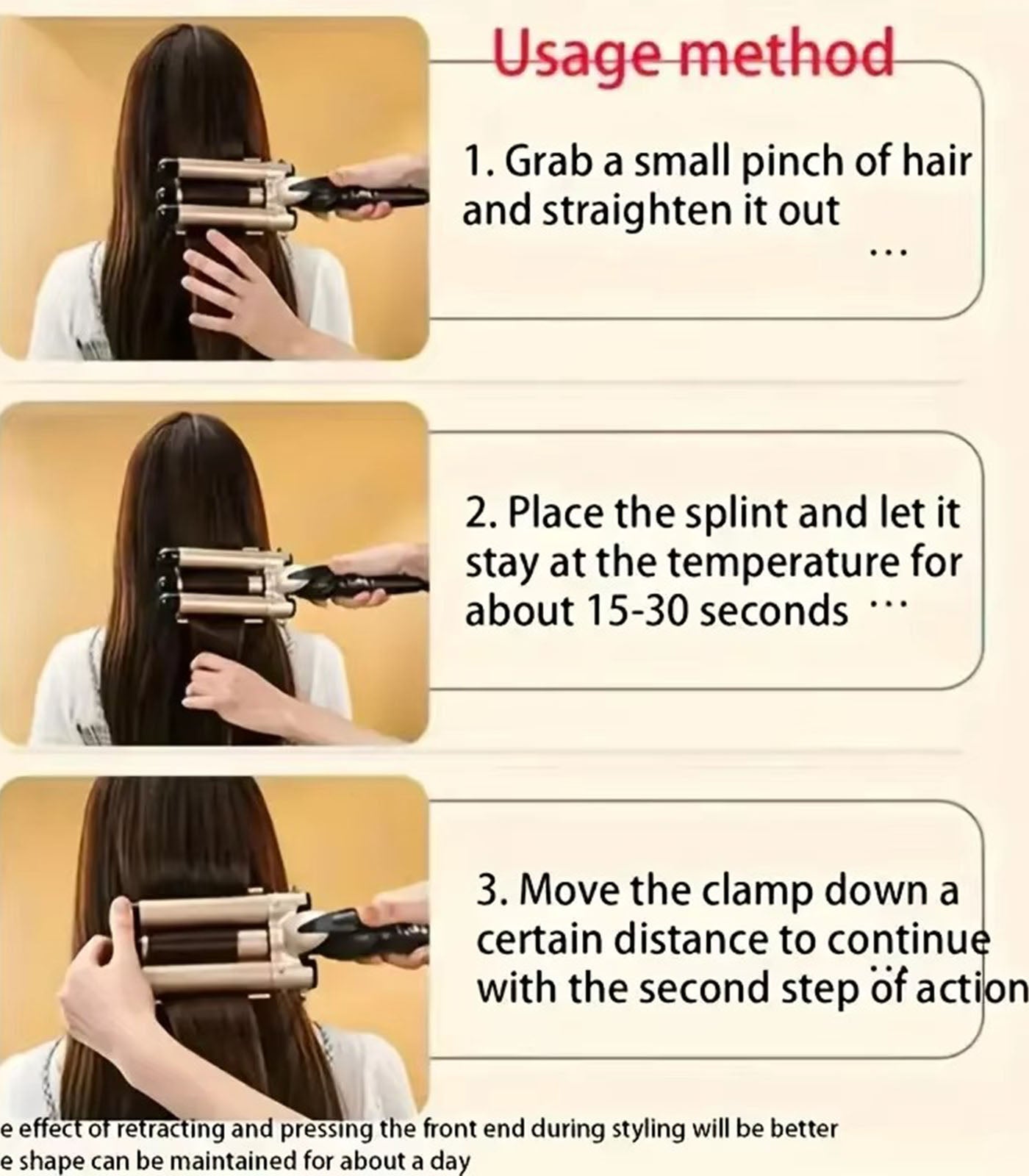 Professional Triple Barrel Curling Iron – M11 Hair Waver Styler with Adjustable Heat for Quick; Long-Lasting Curls