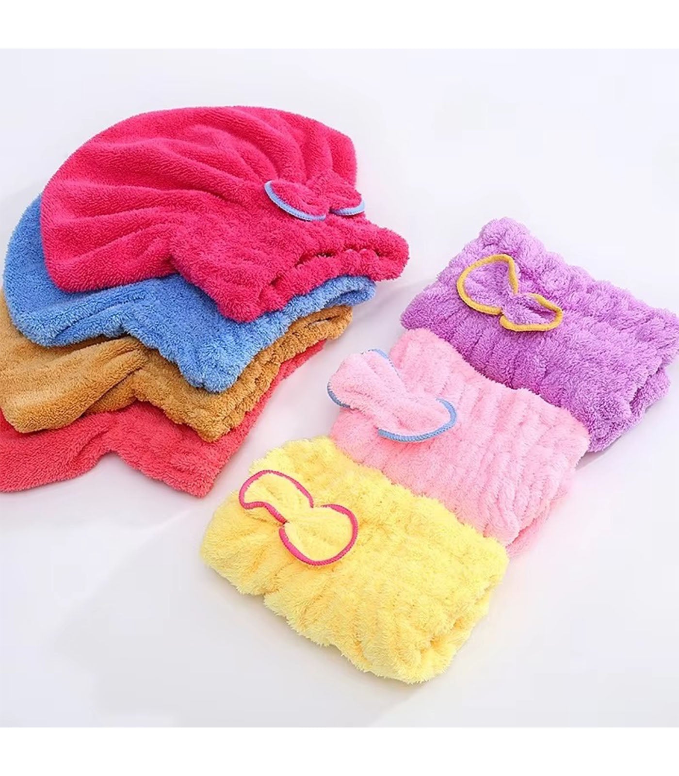 Quick-Dry Microfiber Hair Wrap Towel Cap – Soft Bowknot Shower Cap for Women