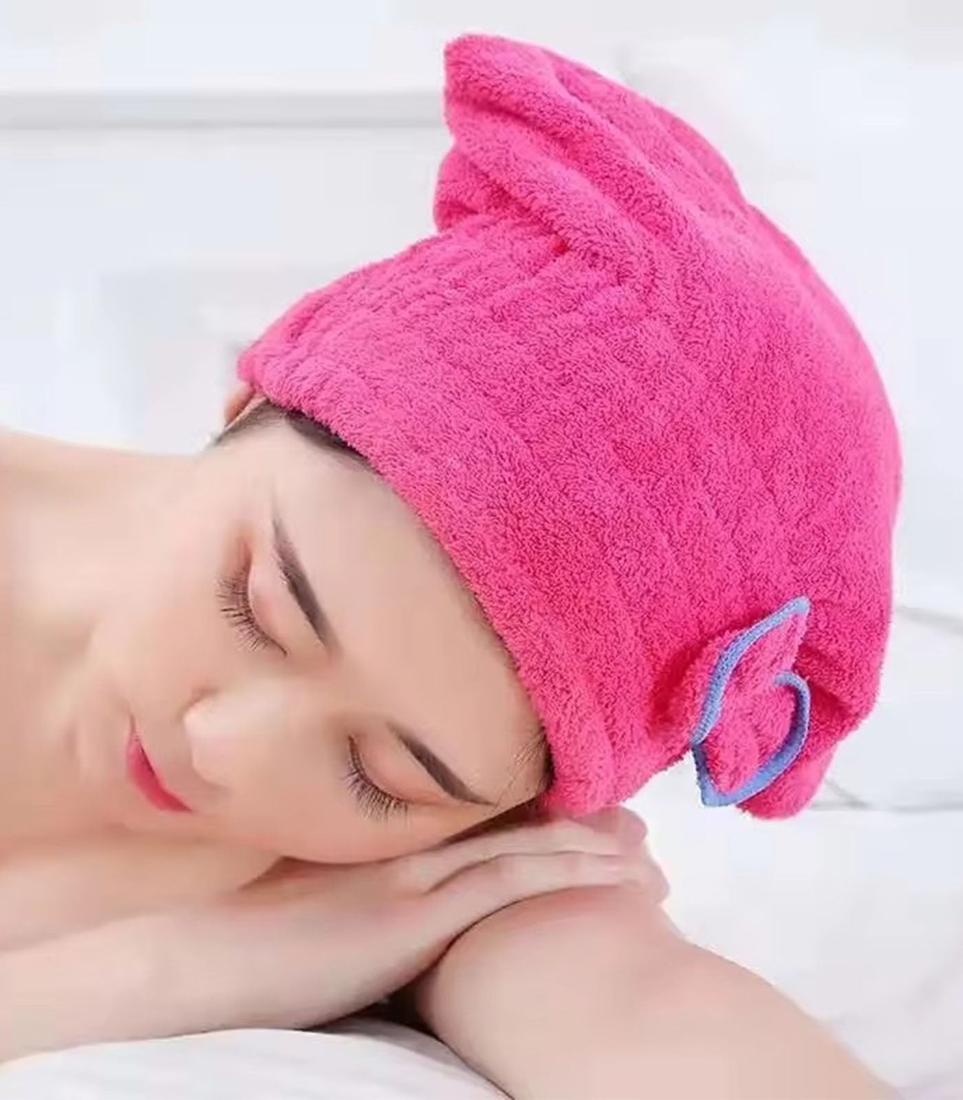 Quick-Dry Microfiber Hair Wrap Towel Cap – Soft Bowknot Shower Cap for Women