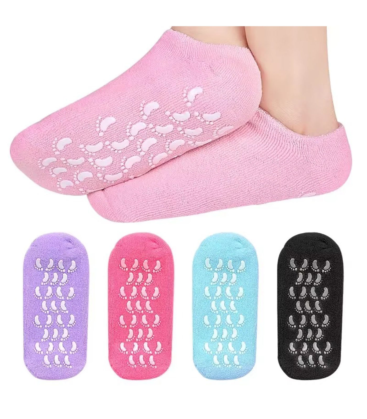 Reusable Spa Gel Socks – Moisturizing & Exfoliating Silicone Foot Care Socks for Soft, Smooth & Beautiful Feet
