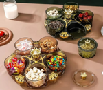Rotating 5-Grid Snack Storage Bowl – Candy, Dry Fruit & Snack Organizer