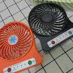 Mini Portable USB Rechargeable Fan with LED Light | Handheld & Desktop Cooling Fan (1200mAh Battery)