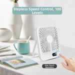 Compact USB Desktop Cooling Fan with Digital Display | 5-Speed Quiet Portable Desk Fan