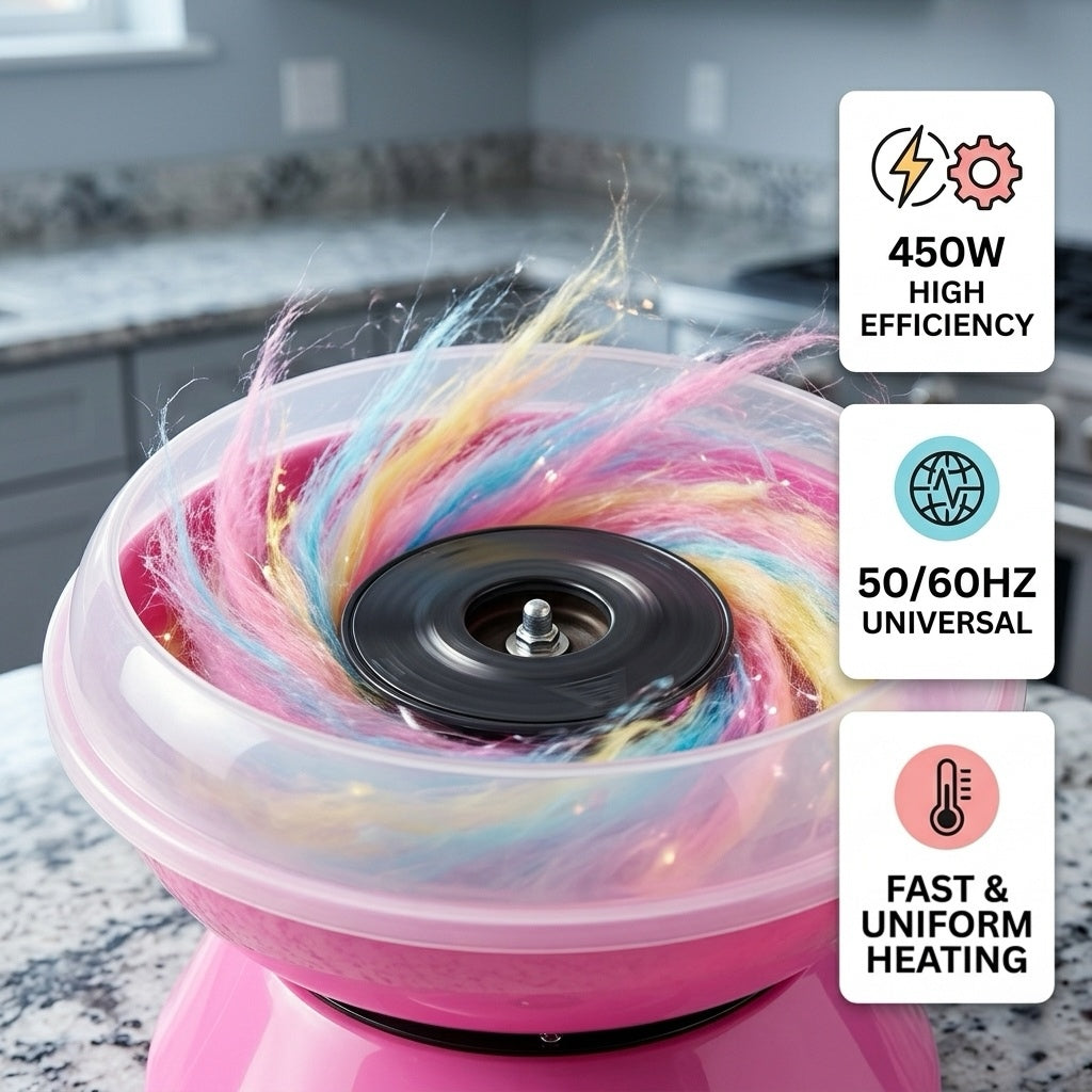 Electric Cotton Candy Maker Machine – DIY Candy Floss Machine for Home & Parties