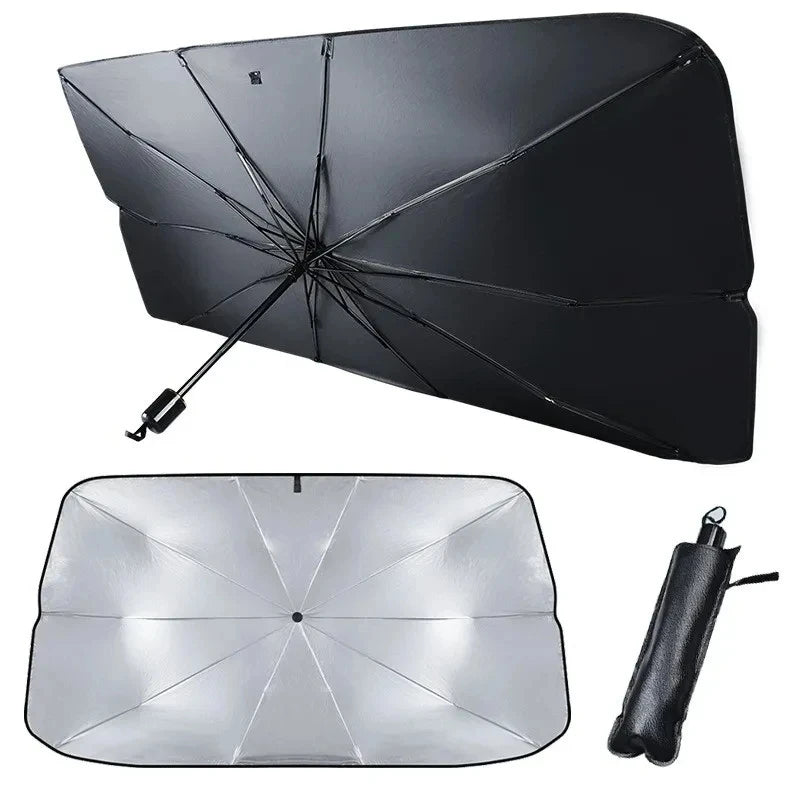 Foldable Car Windshield Sunshade Umbrella – UV Protection Heat Shield for Front Windscreen