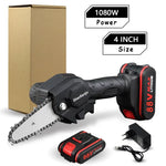 24V Cordless Mini Chainsaw | Portable One-Hand Electric Chainsaw with Rechargeable Battery