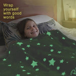 Glow in the Dark Soft Fleece Blanket – Luminous Star & Moon Throw for Kids and Adults