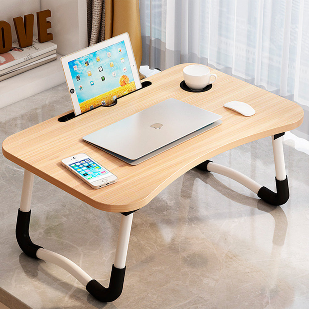 Portable Foldable Laptop Table with Cup Holder & Tablet Slot – Multi-Purpose Bed & Study Desk