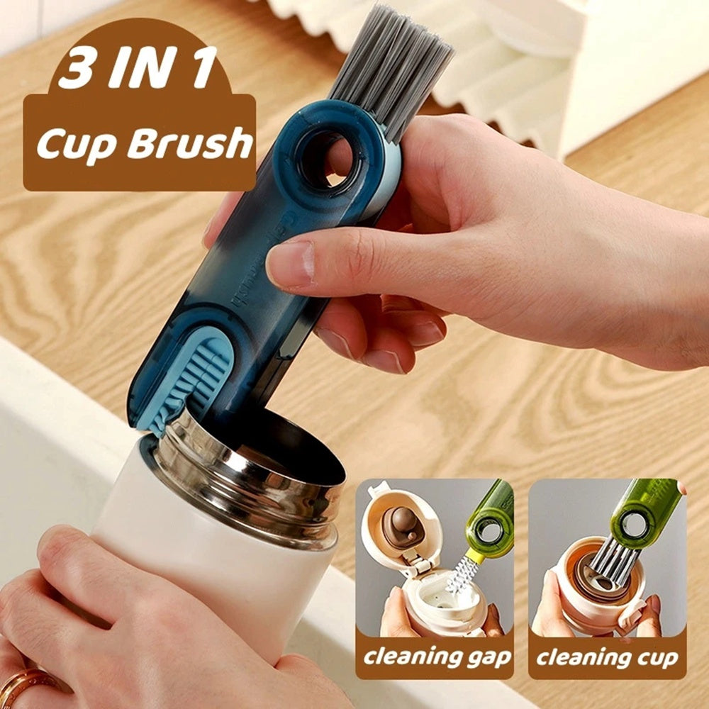 3-in-1 Multifunctional Cup Cleaning Brush | Rotatable Bottle Gap & Cup Scrubber