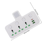 14-in-1 Universal Power Strip with USB-C & USB Fast Charging – Individual Switches & Flat Plug Extension Socket