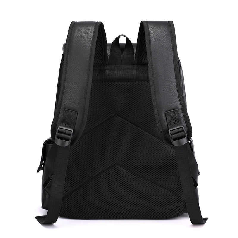 Vintage Leather Laptop Backpack – Waterproof Anti-Theft Business Travel Backpack for Men & Women (15.6")